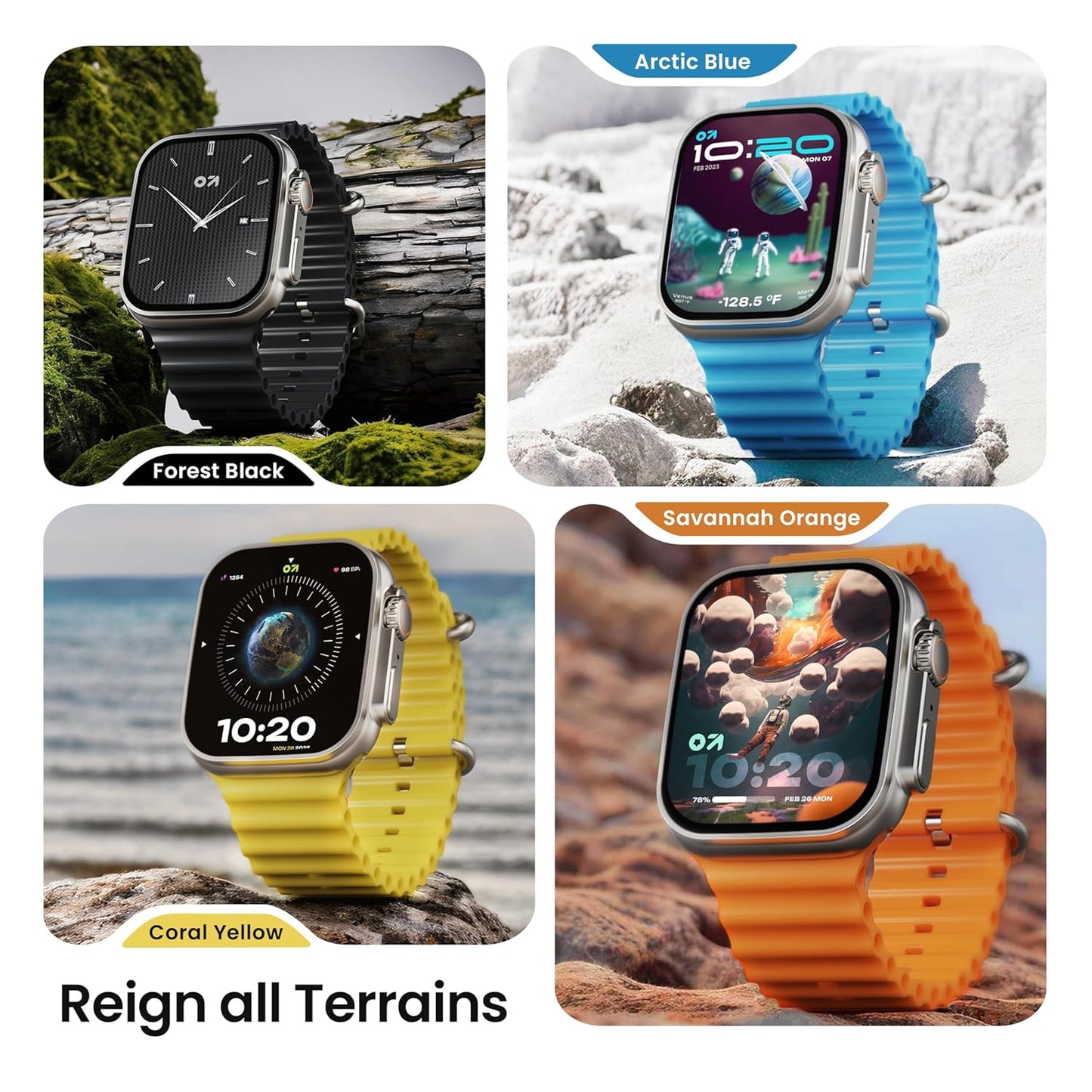 Grovian Crown Smart Watch 1.95'' Display, BT Calling