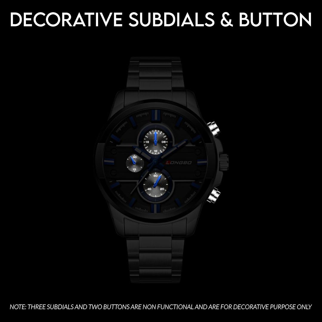 LUXOR Silver Business Casual Stainless Steel Watch with Luminous Hand