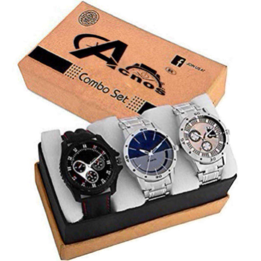Aurex Stainless Steel Premium Analog Watches Combo for Boys & Men