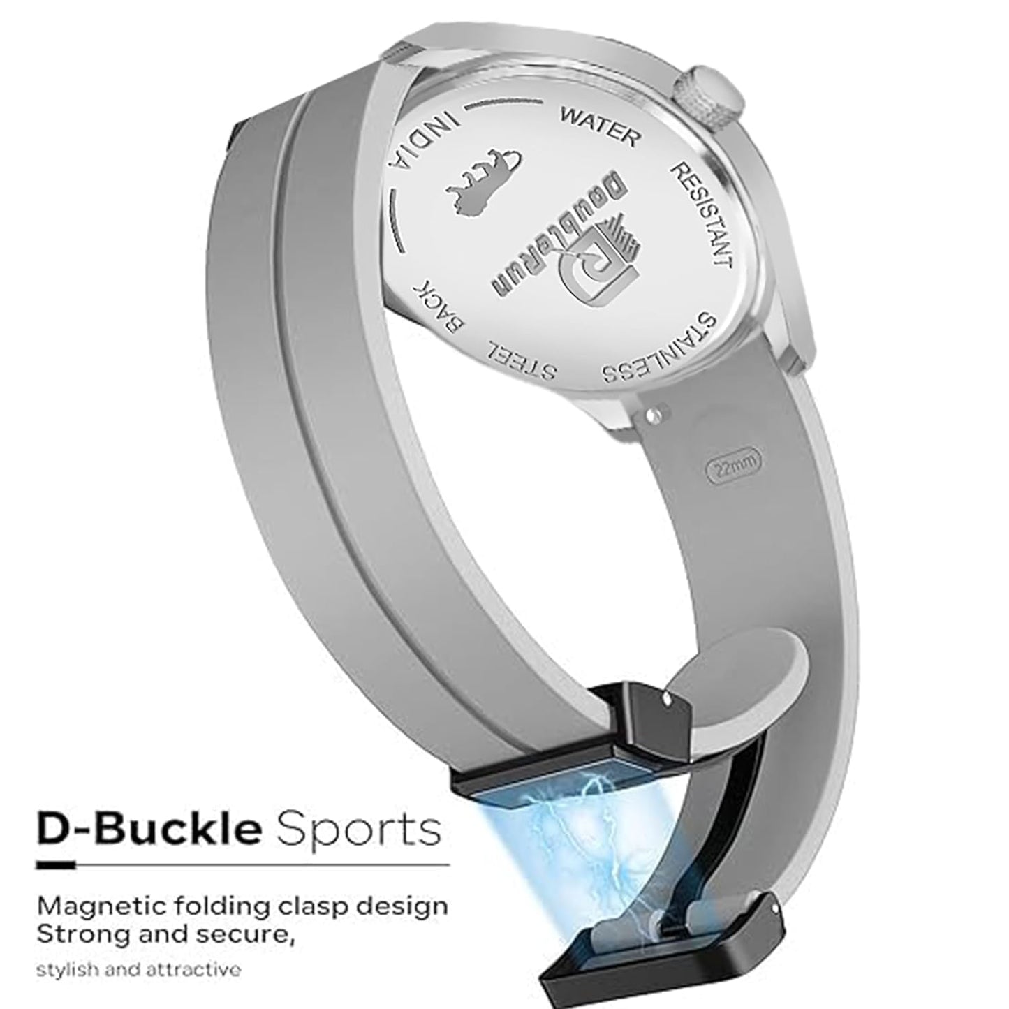 DuraTime Honograph Date Display Radium Dial Analog Silicone Magnetic Strap Watch