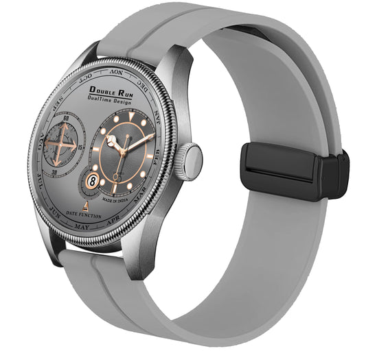 DuraTime Honograph Date Display Radium Dial Analog Silicone Magnetic Strap Watch