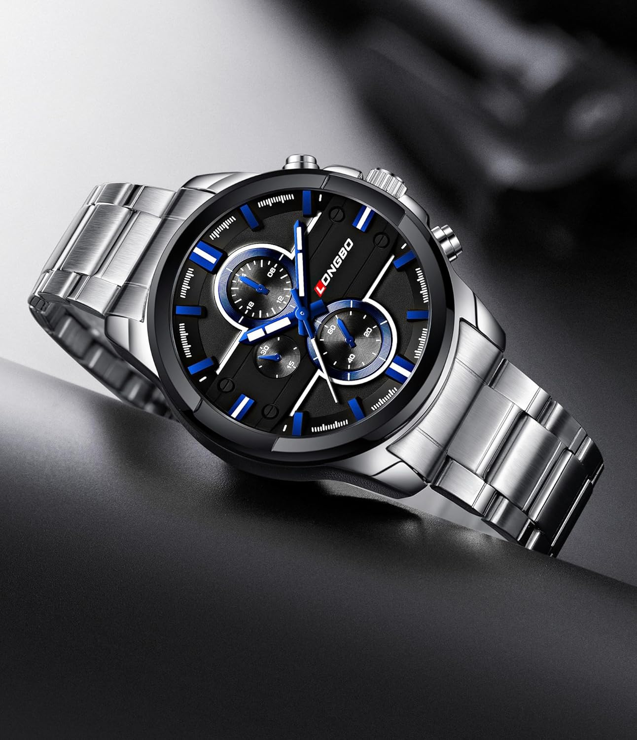 LUXOR Silver Business Casual Stainless Steel Watch with Luminous Hand